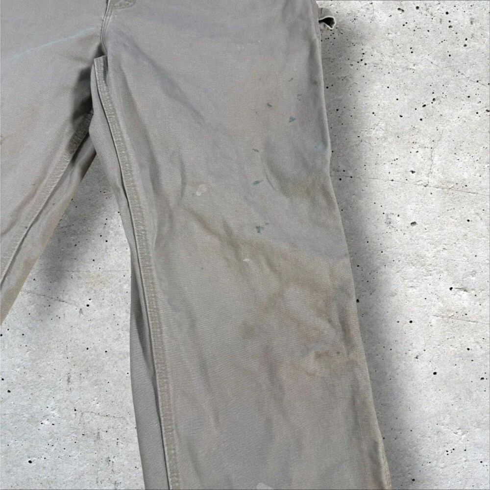 Vintage Carhartt B11 DES Canvas Carpenter Pants Mens 36x36 Distressed Desert